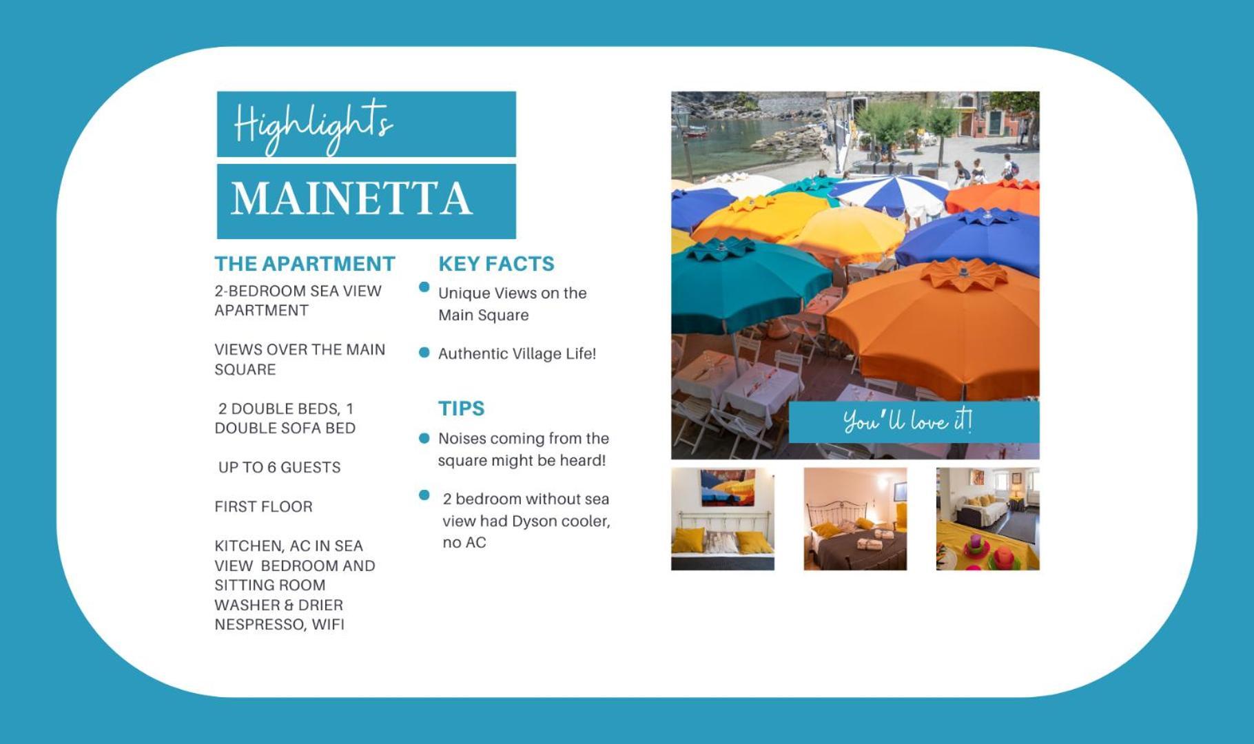 Mainetta Sea View Apartment With Ac Vernazza Dış mekan fotoğraf